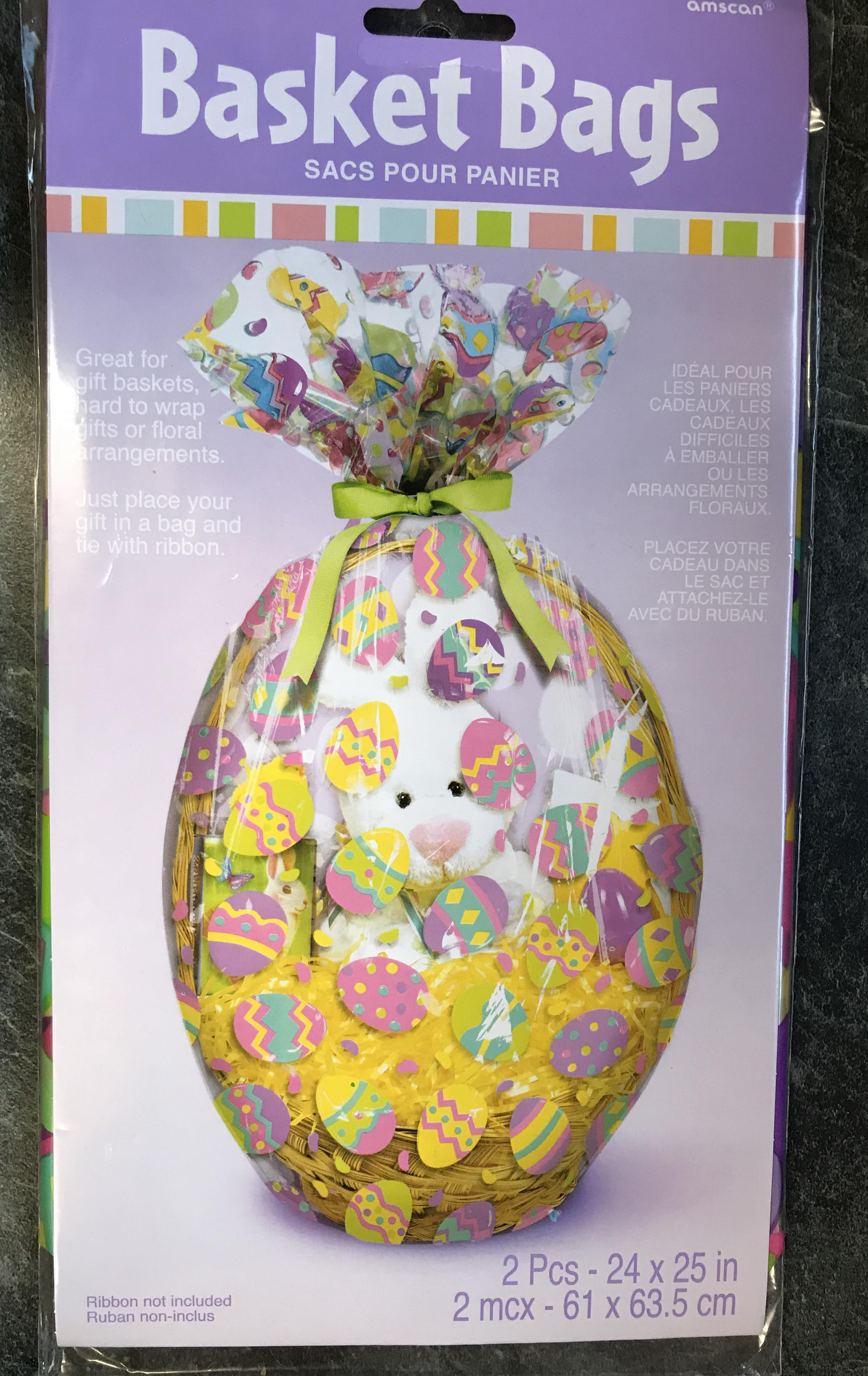 2 x Easter Eggs Hamper Wrap cellophane Basket Gift wrap Large Cello